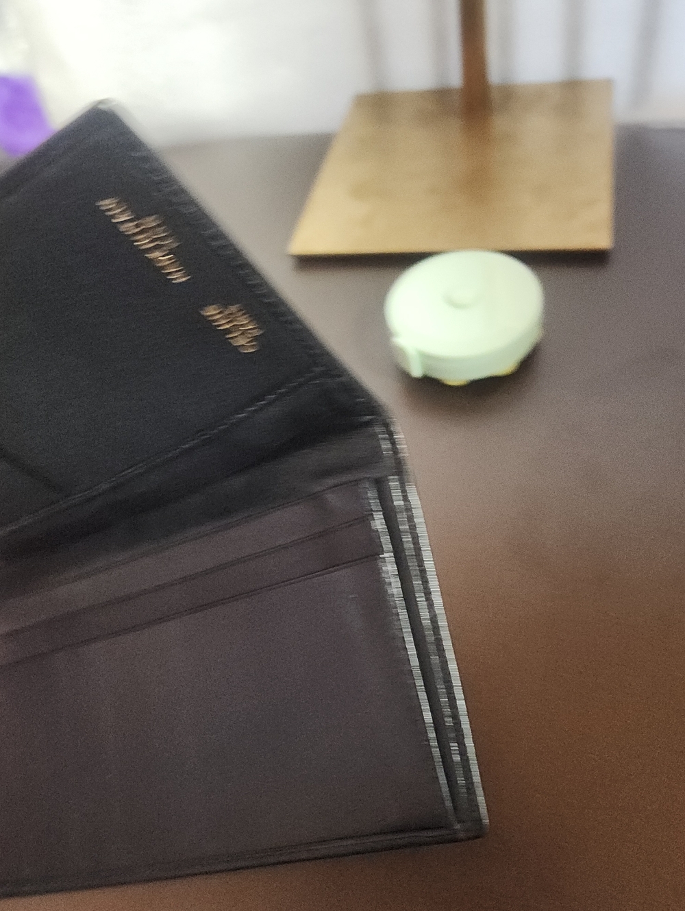 Celine Black Leather Bifold Wallet with Embossed Crest Euc - Picture 14 of 15